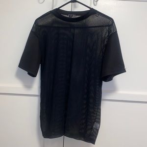 Fashion Nova Small Black Mesh Shirt
